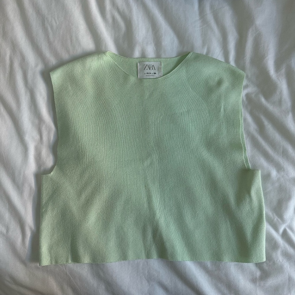 Mint Green Sweater Tank Top (Zara)